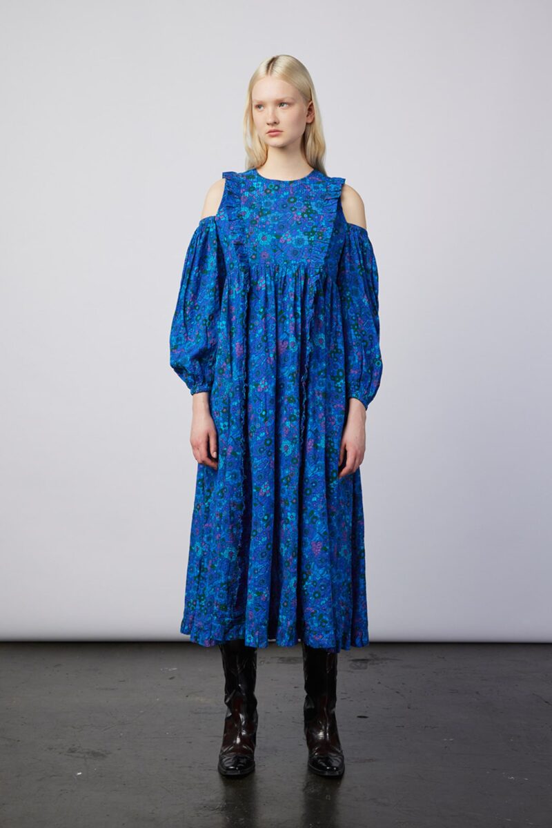 Damson Madder Rochie 'Wren'  albastru / verde / lila