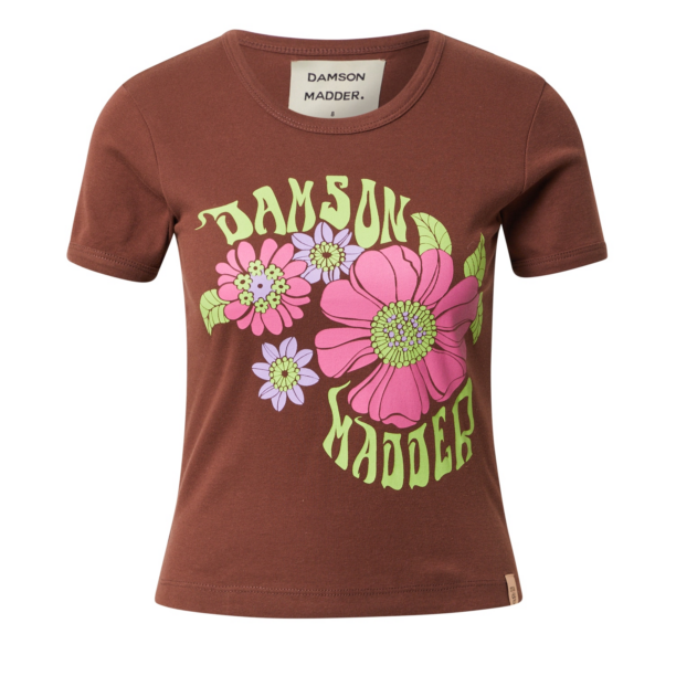 Damson Madder Tricou '70S'  maro pueblo / verde kiwi / mov liliachiu / roz deschis