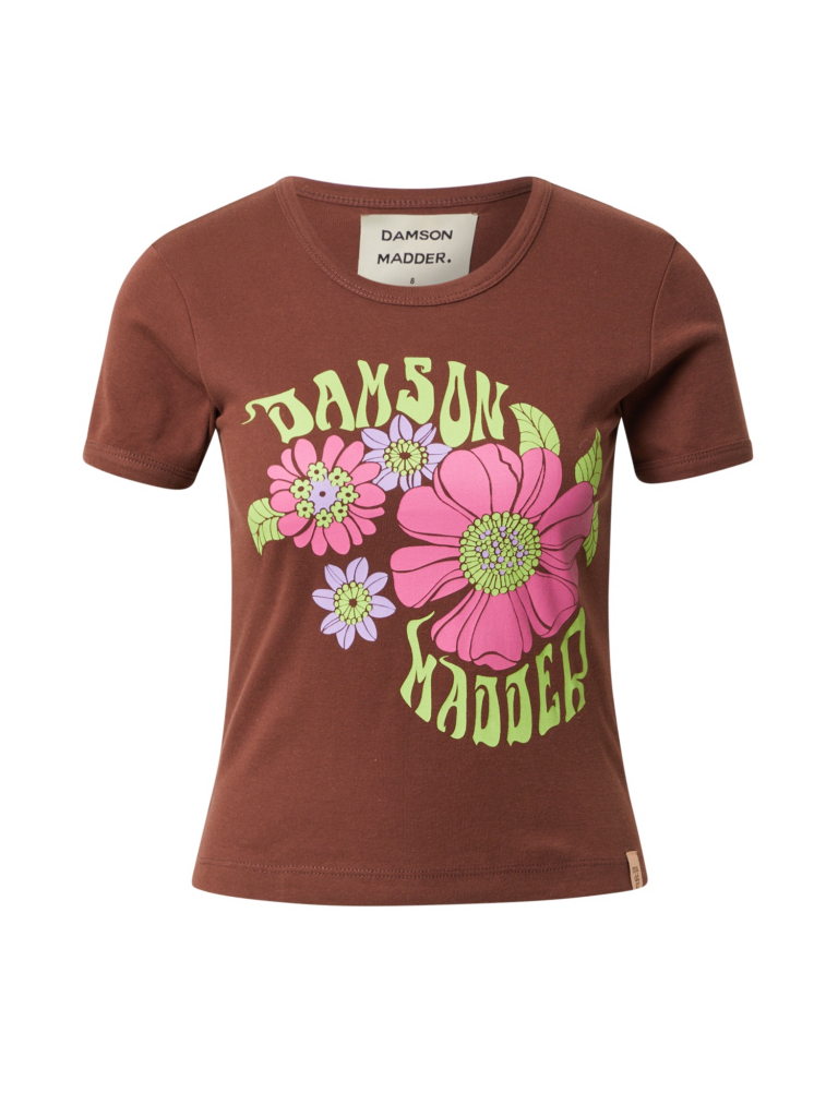 Damson Madder Tricou '70S'  maro pueblo / verde kiwi / mov liliachiu / roz deschis