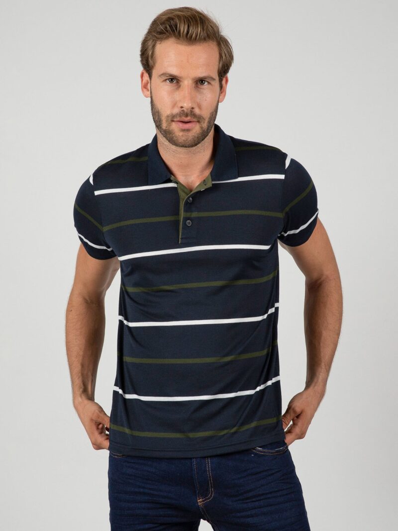 Dandalo Tricou  bleumarin / kaki / alb