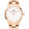 Daniel Wellington Ceas analogic 'Iconic Link RG White'  auriu