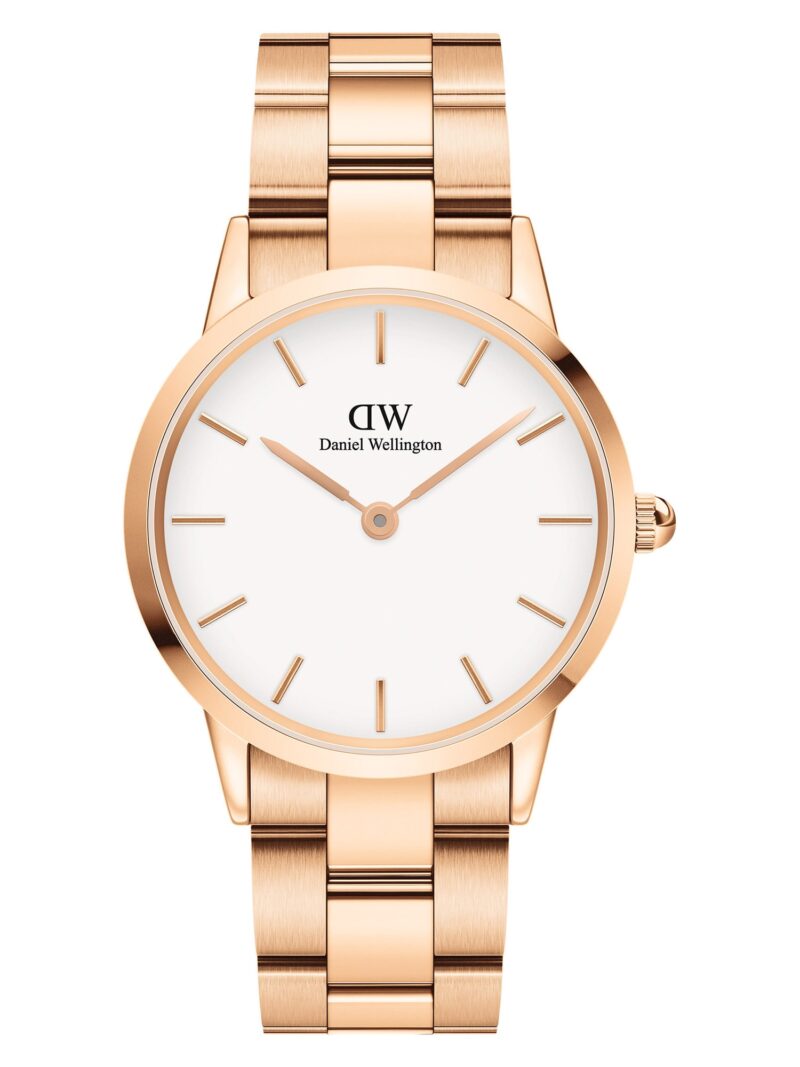 Daniel Wellington Ceas analogic 'Iconic Link RG White'  auriu