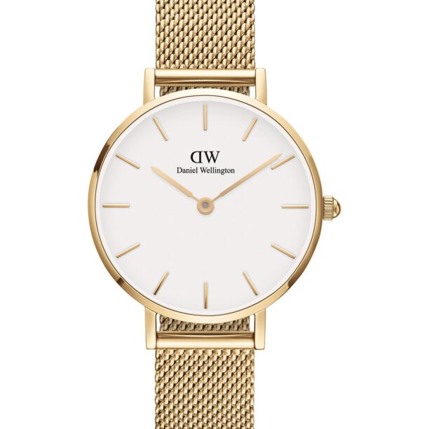 Daniel Wellington Ceas analogic 'Petite'  auriu / alb