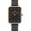 Daniel Wellington Ceas analogic 'Quadro Pressed Ashfield RG Black'  auriu / negru