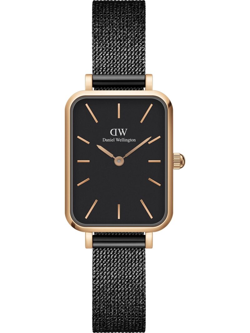 Daniel Wellington Ceas analogic 'Quadro Pressed Ashfield RG Black'  auriu / negru