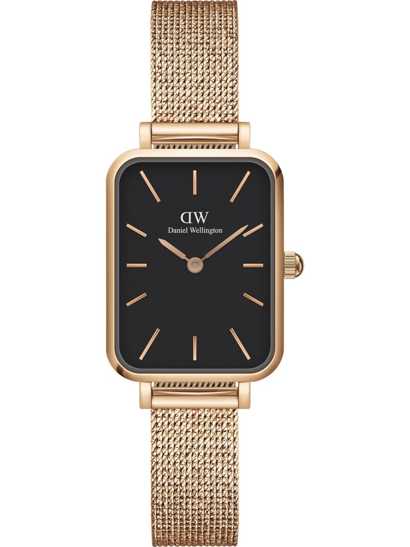 Daniel Wellington Ceas analogic 'Quadro Pressed Melrose RG Black'  auriu - roz / negru