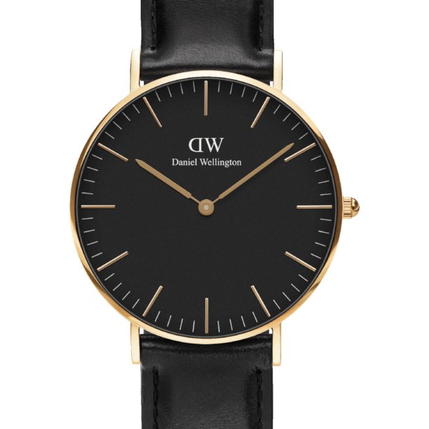 Daniel Wellington Ceas analogic 'Sheffield'  auriu / negru / alb