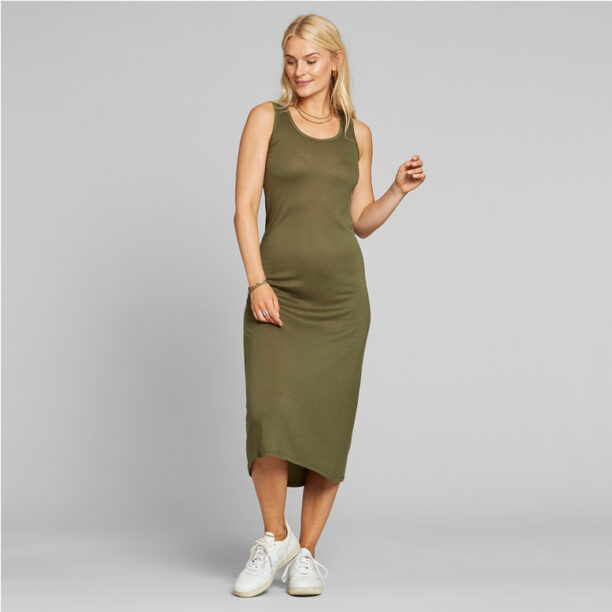 Dedicated Jersey Dress Kristinehamn Leaf Green preţ