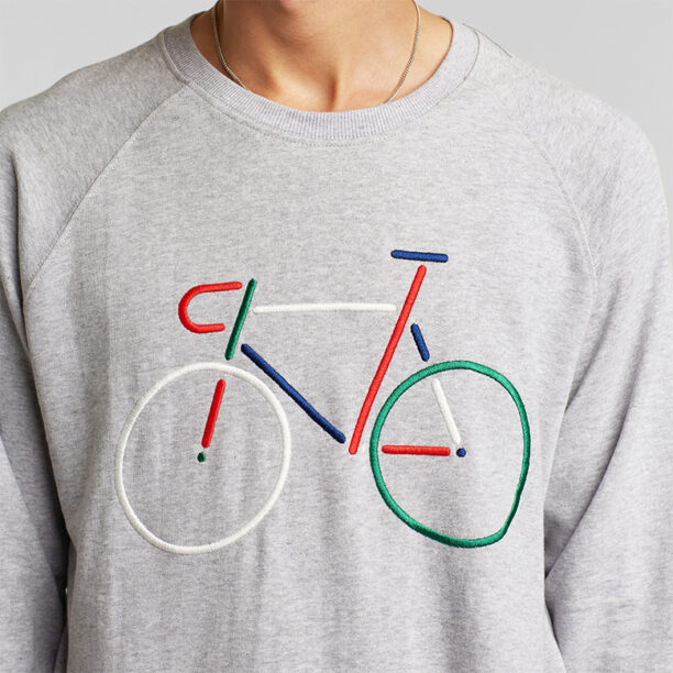 Preţ Dedicated Sweatshirt Malmoe Color Bike Grey Melange