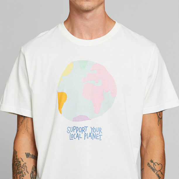 Dedicated T-shirt Stockholm Color Globe Off-White preţ