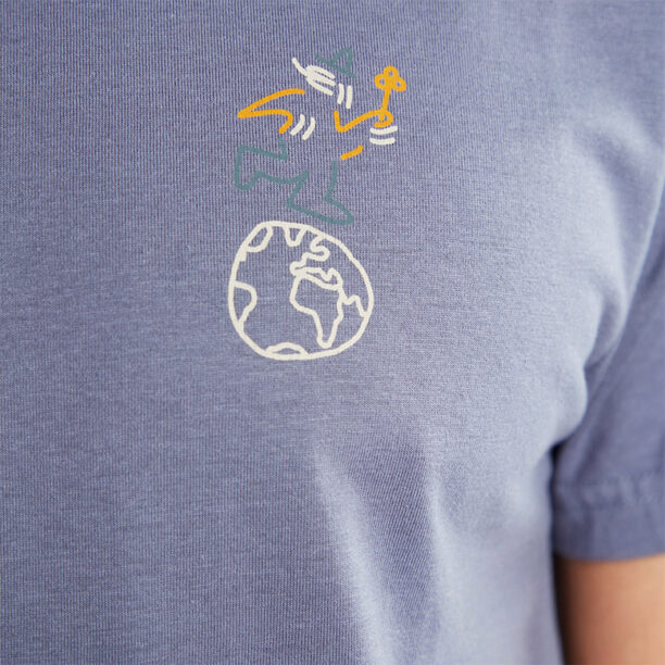 Dedicated T-shirt Stockholm Lucas Globe Walk Stone Blue preţ