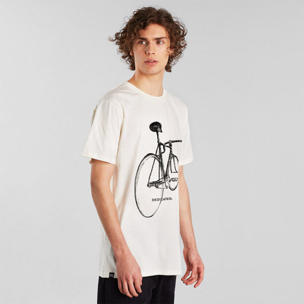 Dedicated T-shirt Stockholm Pencil Bike Off-White preţ