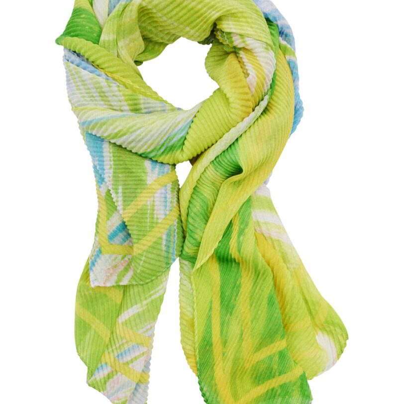 Desigual Fular  albastru / galben / verde iarbă / alb