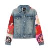 Desigual Geacă de primăvară-toamnă  albastru denim / roz deschis / roșu / negru