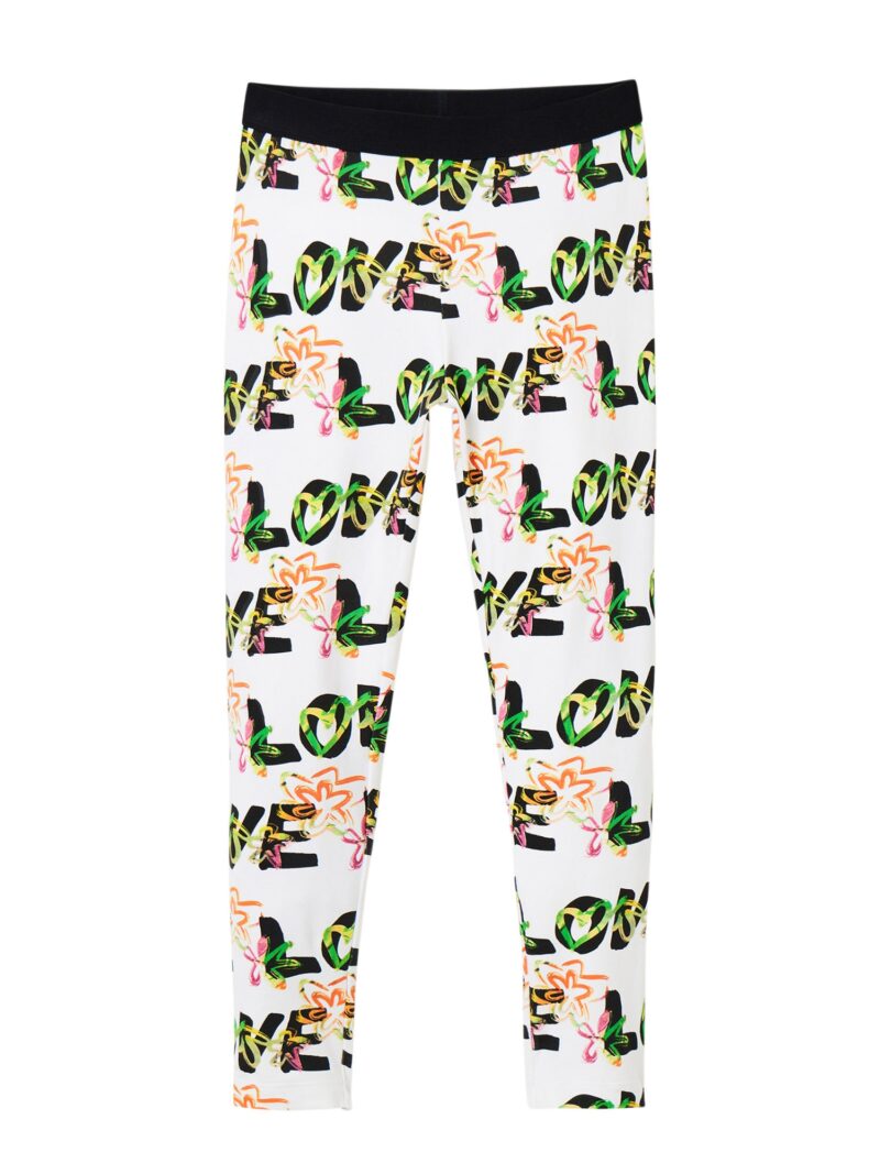 Desigual Leggings 'Garden'  verde / portocaliu / negru / alb