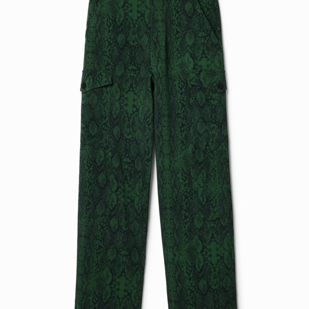 Desigual Pantaloni  verde închis / negru