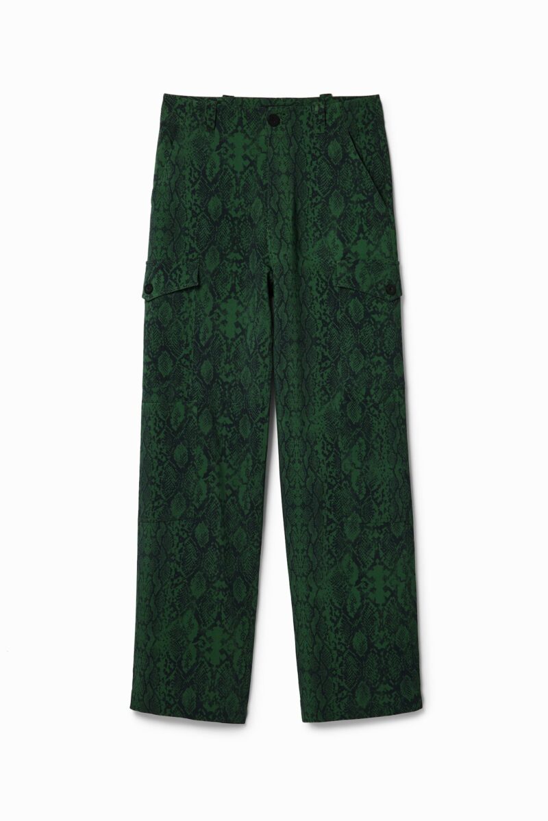 Desigual Pantaloni  verde închis / negru