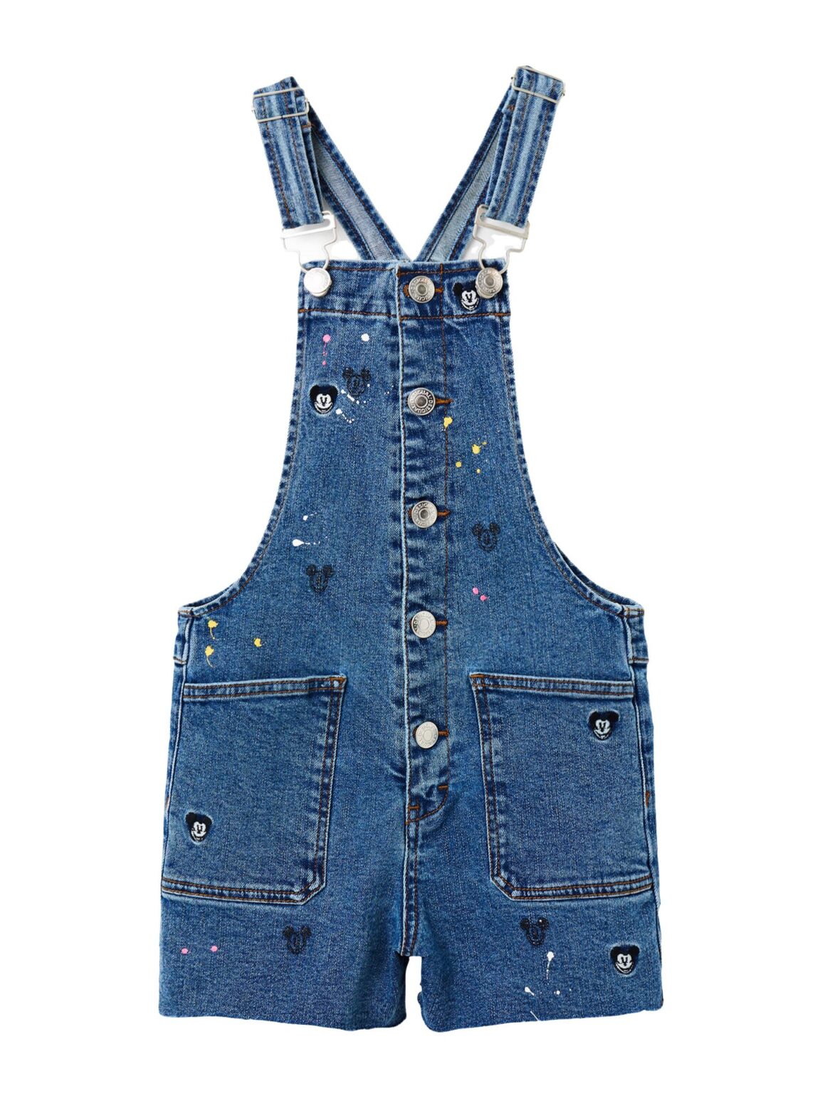 Desigual Salopetă  albastru denim / negru / alb