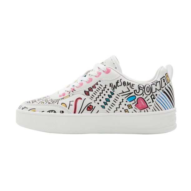 Desigual Sneaker low  albastru deschis / roz / negru / alb