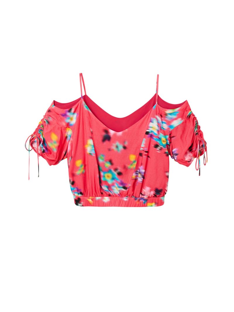 Desigual Top 'Betty'  albastru aqua / galben / roz / alb