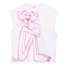 Desigual Tricou 'Pink Panther'  roz / alb