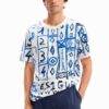 Desigual Tricou  albastru / negru / alb