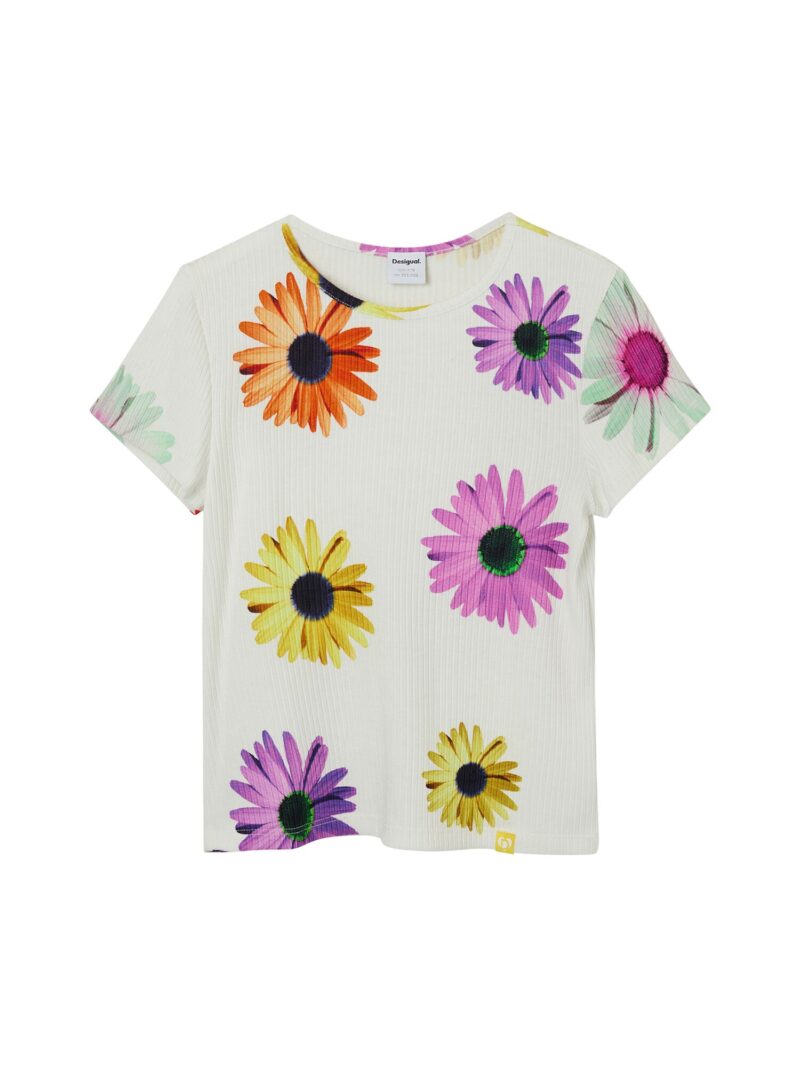 Desigual Tricou  galben / lila / portocaliu / alb