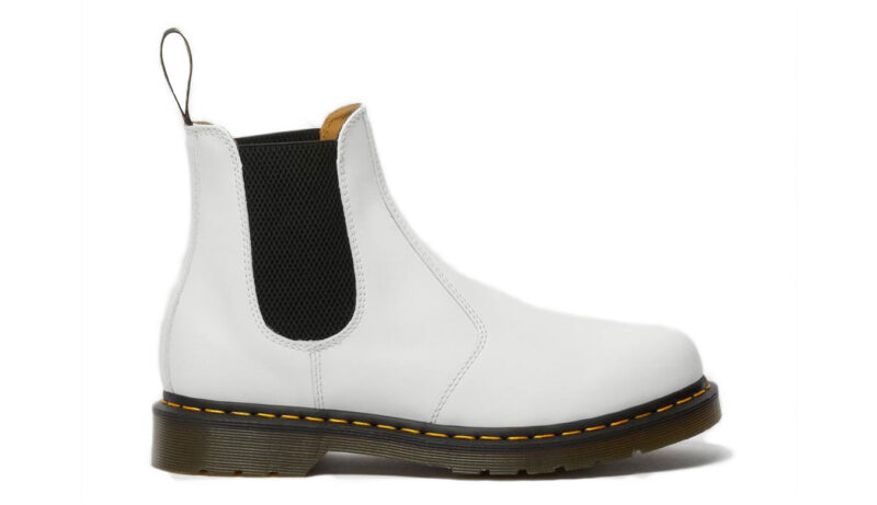 Dr. Martens 2976 Yellow Stich Smooth Leather Chelsea Boots