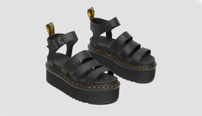 Dr. Martens Blaire Quad Hydro Leather Platform Sandals W preţ