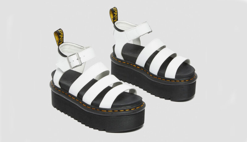 Dr. Martens Blaire Quad Hydro Leather Platform Sandals W preţ