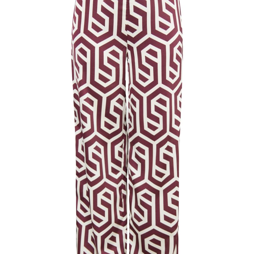 DreiMaster Klassik Pantaloni  roșu bordeaux / alb