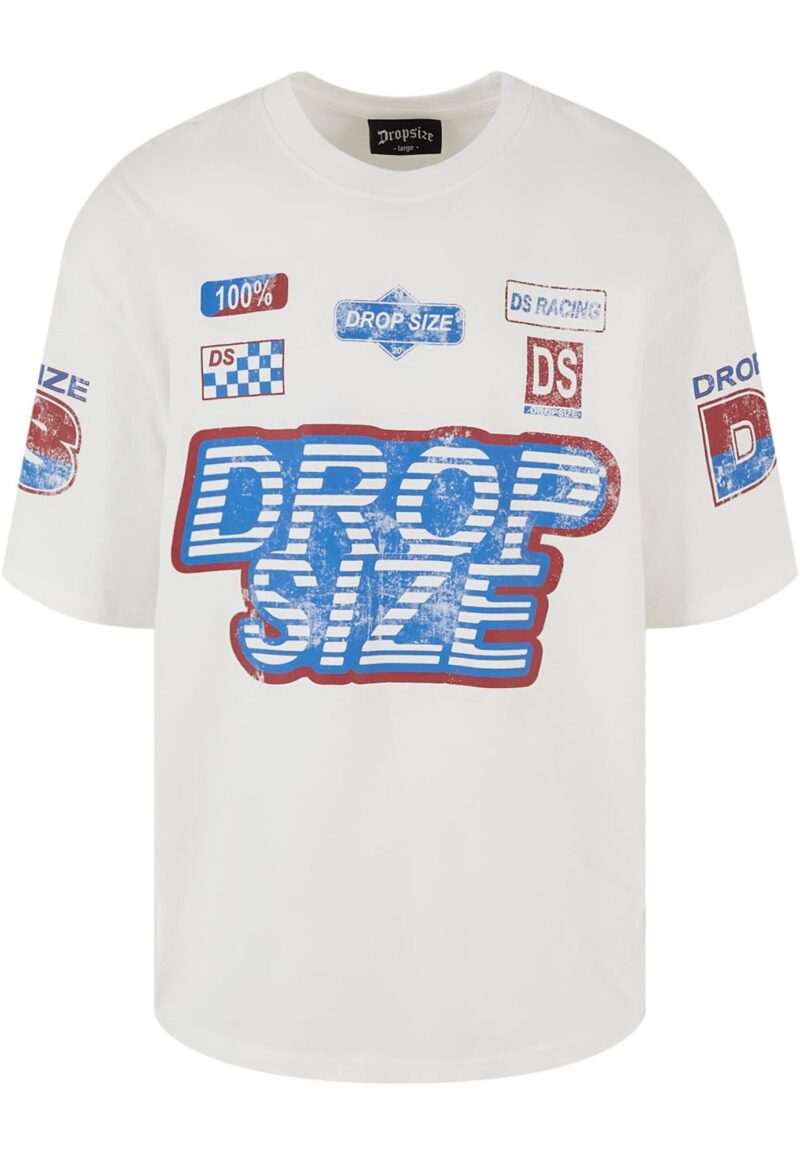 Dropsize Tricou 'Racing'  albastru regal / roșu ruginiu / alb natural