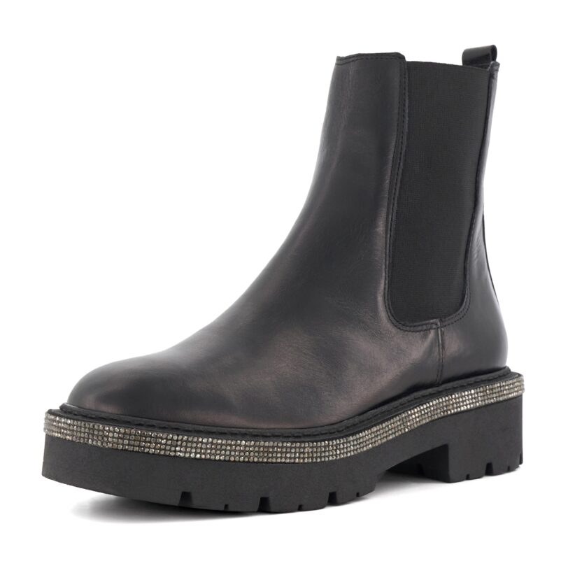 Dune LONDON Ghete chelsea 'PANICS'  negru / argintiu