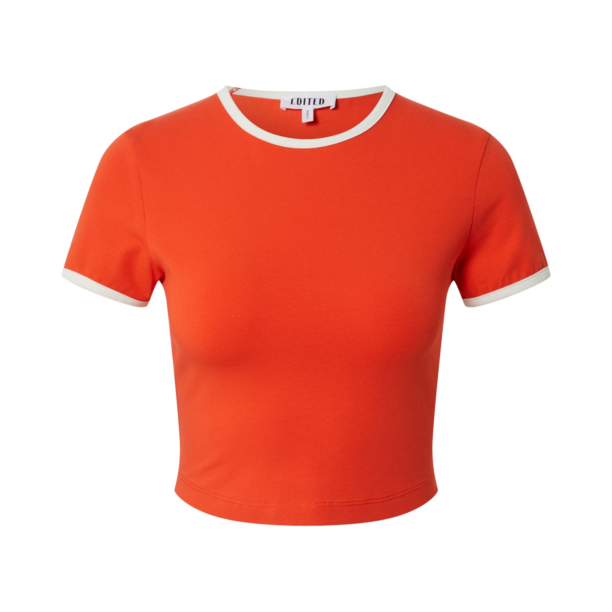 EDITED Tricou 'Lara'  roșu orange / alb