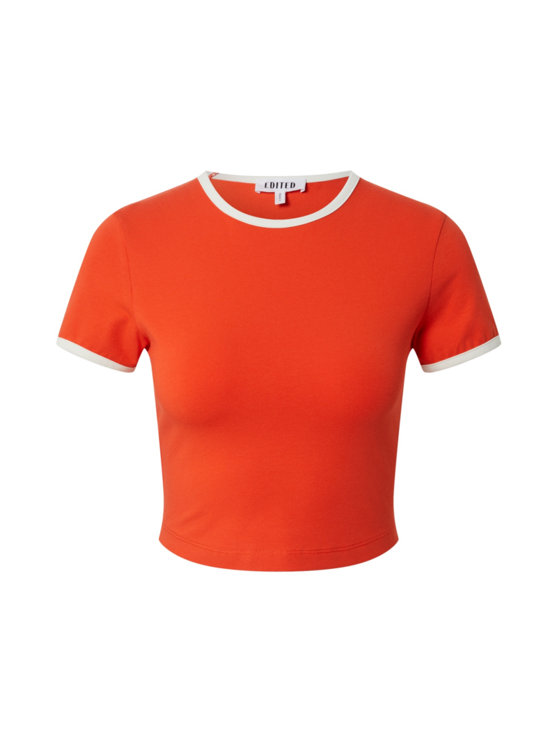 EDITED Tricou 'Lara'  roșu orange / alb