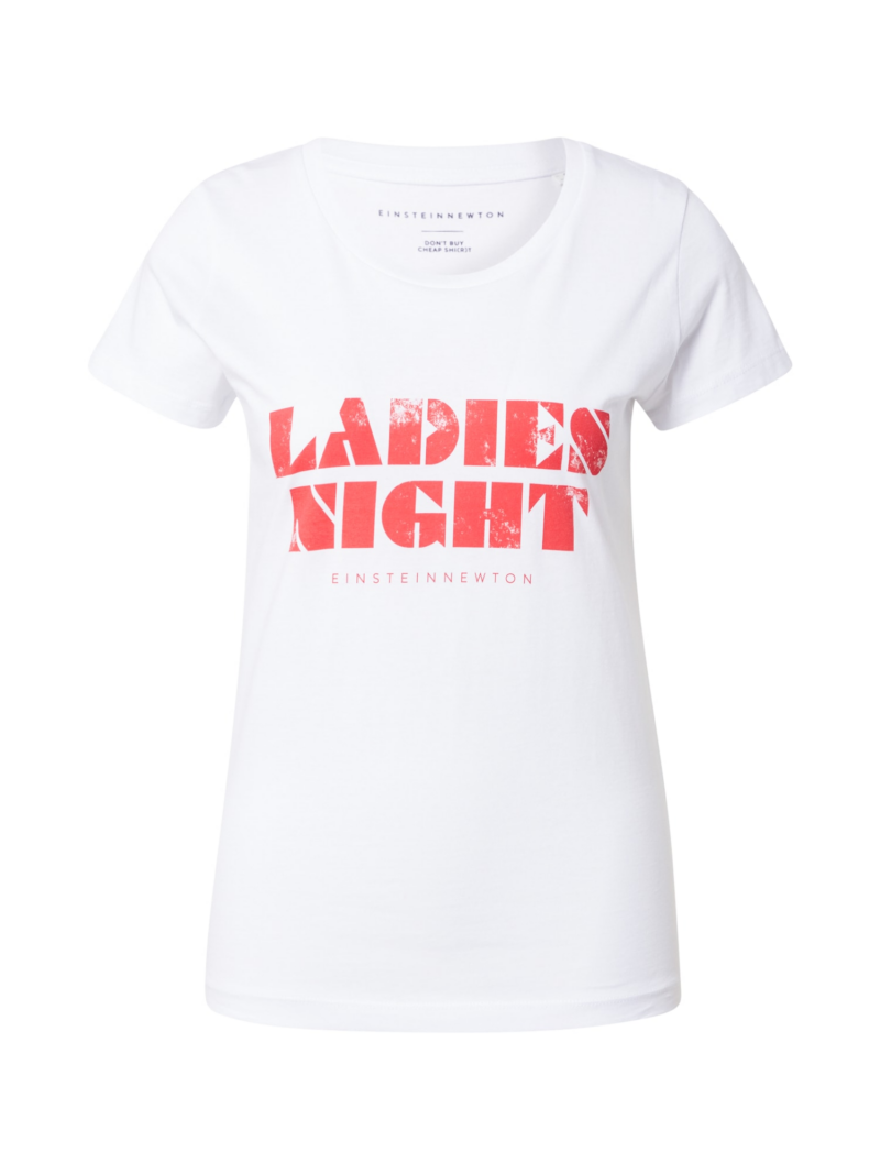 EINSTEIN & NEWTON Tricou 'Ladies Night'  roșu orange / alb