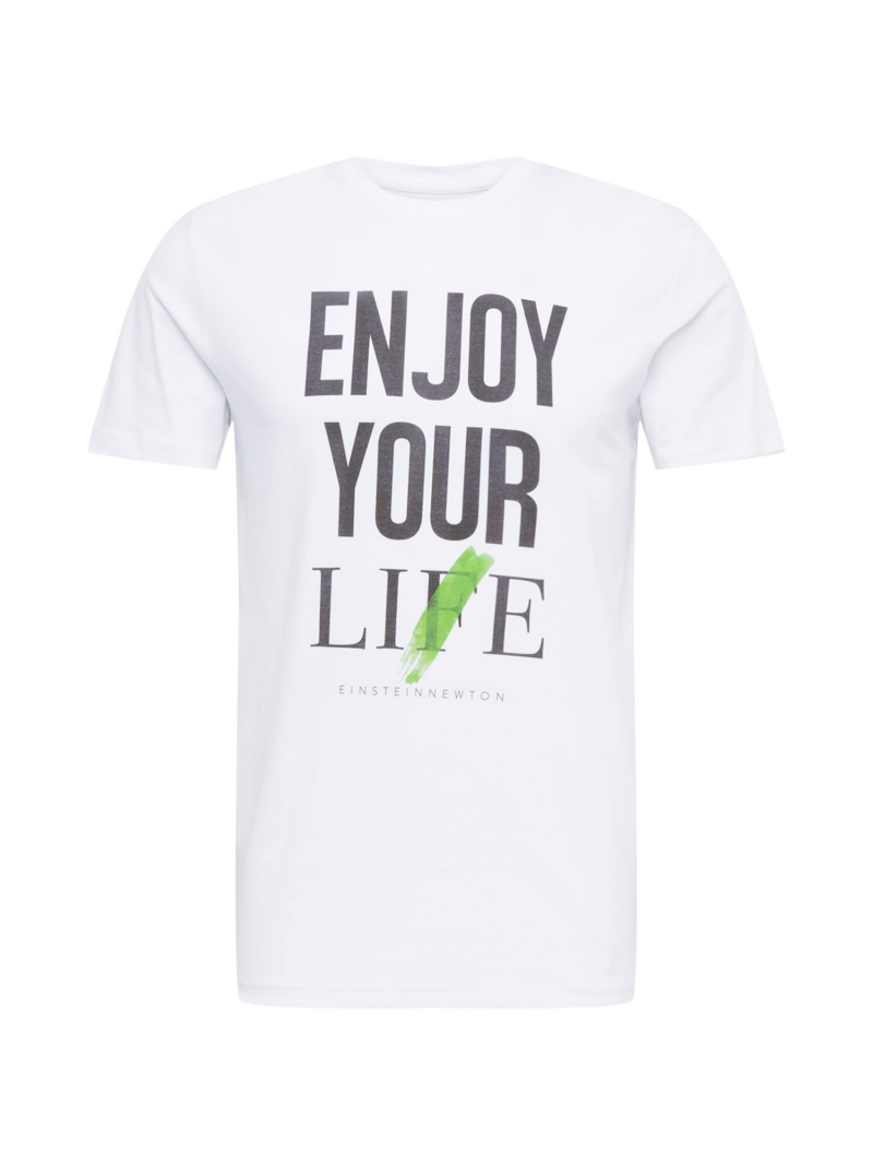 EINSTEIN & NEWTON Tricou 'Lie'  verde măr / negru / alb