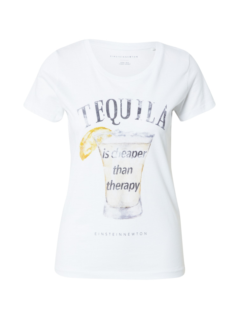 EINSTEIN & NEWTON Tricou 'Tequila Theraphy'  galben / gri / alb