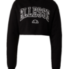 ELLESSE Bluză de molton 'Guiditta'  negru / alb