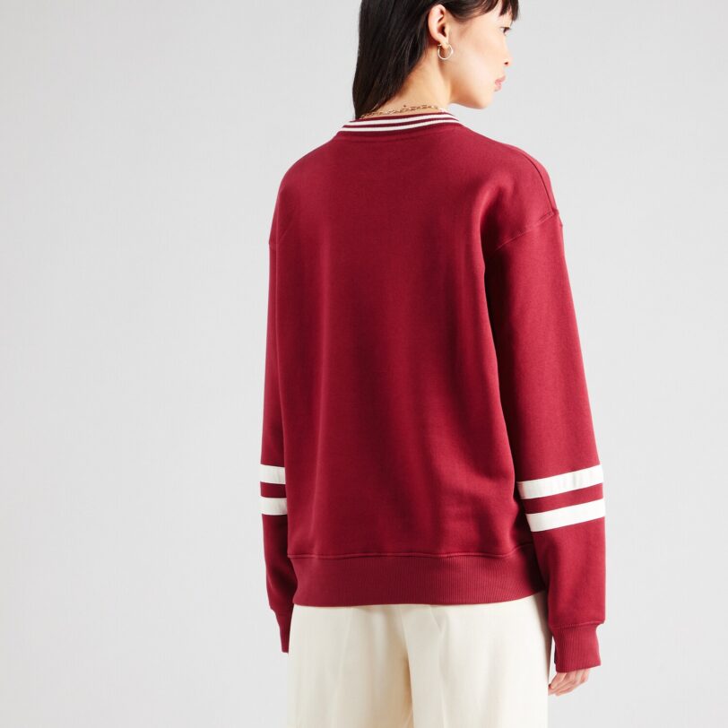 ELLESSE Bluză de molton 'Marchi'  roșu bordeaux / alb preţ