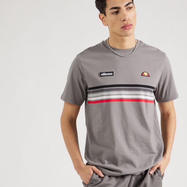 ELLESSE Tricou 'Marsella'  gri / gri deschis / roșu / alb