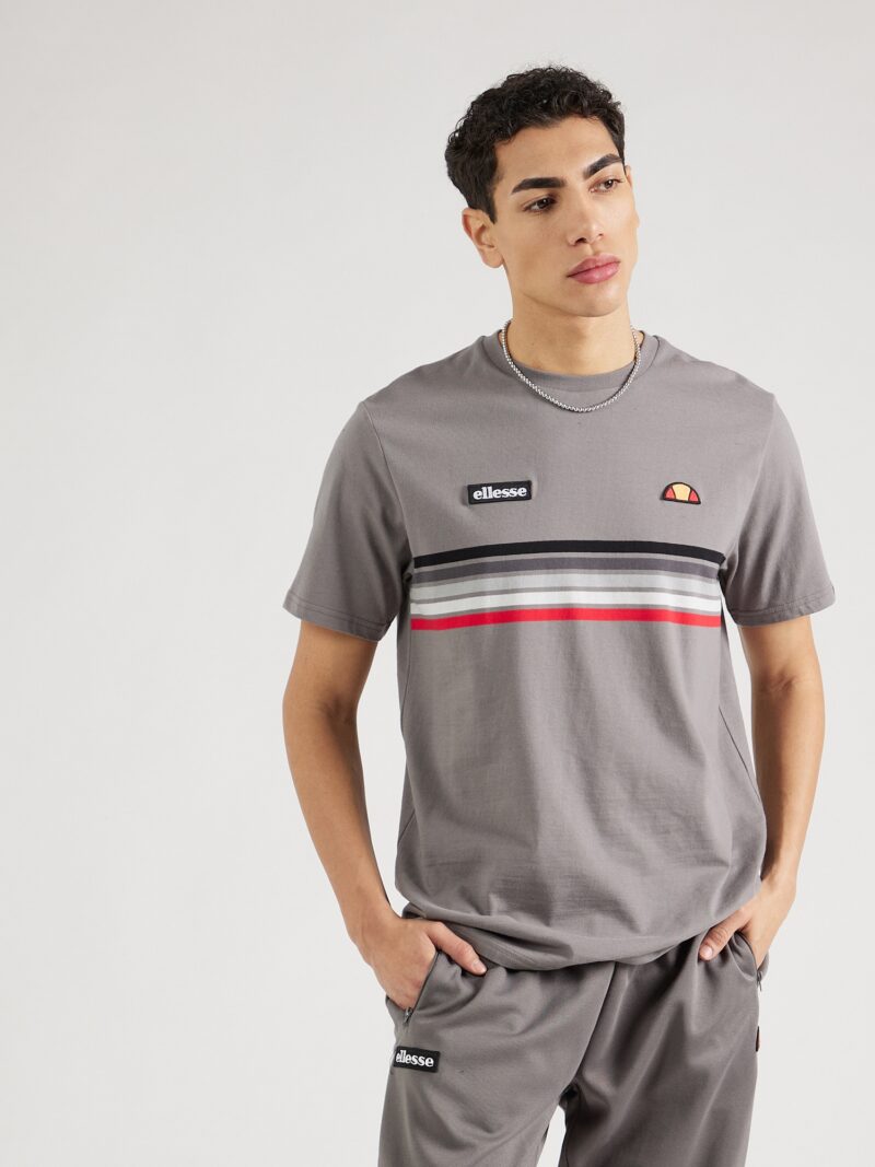 ELLESSE Tricou 'Marsella'  gri / gri deschis / roșu / alb