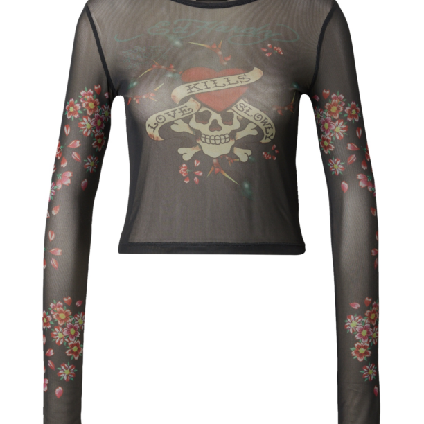 Ed Hardy Tricou  verde / roșu / negru / alb