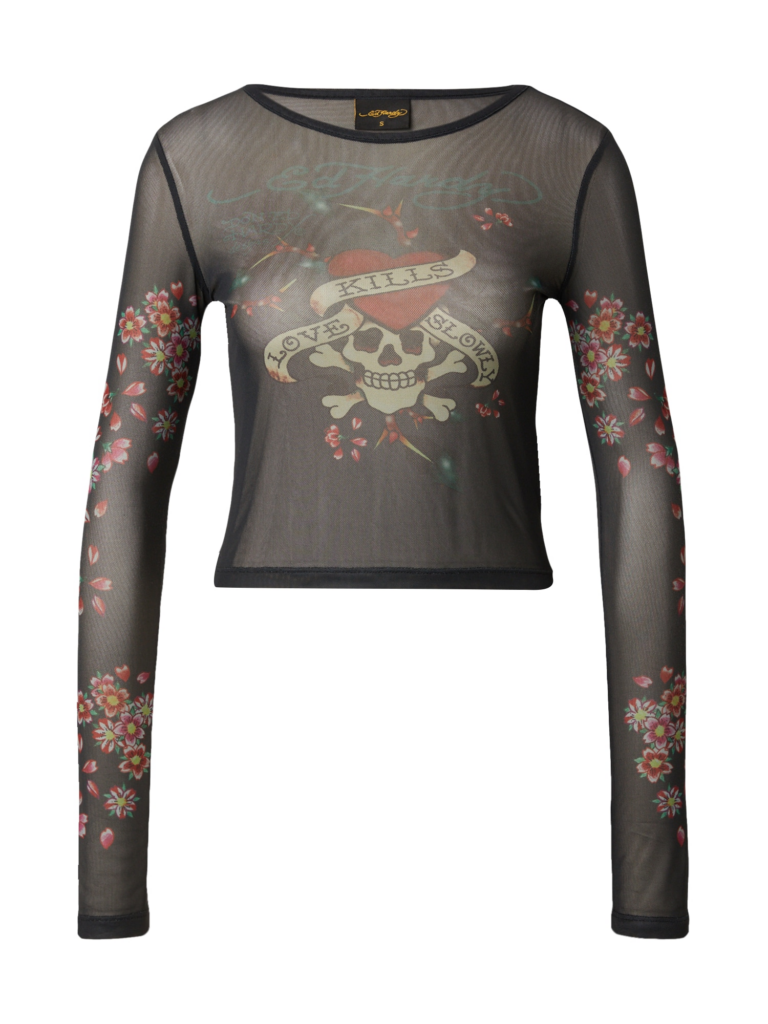 Ed Hardy Tricou  verde / roșu / negru / alb