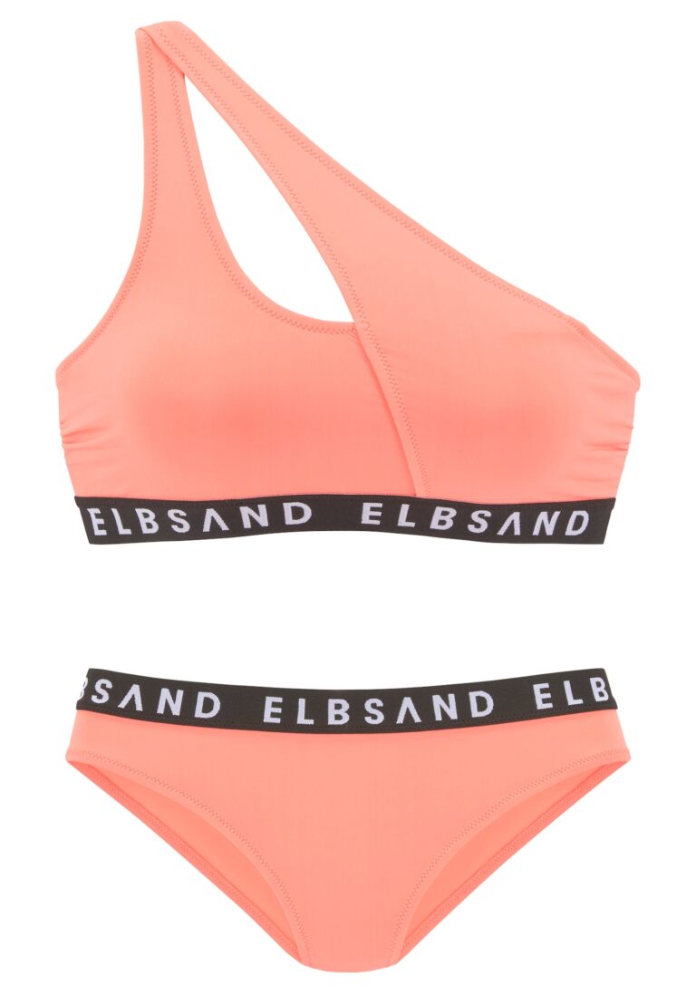 Elbsand Costum de baie două piese  portocaliu pastel / negru