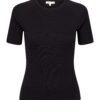 Esmé Studios Tricou 'ESBlossom SS O-neck Rib'  negru