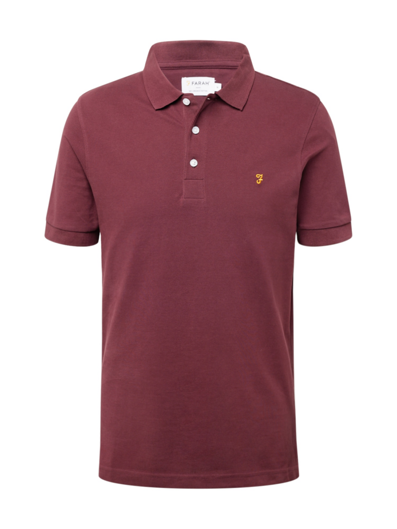 FARAH Tricou 'BLANES'  galben auriu / roșu burgundy