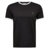 FARAH Tricou 'GROVES RINGER'  negru / alb