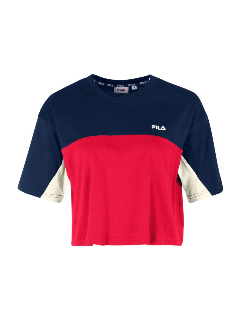 FILA Tricou 'BIRSTEIN'  bej / albastru închis / roșu