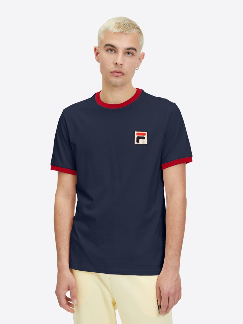 FILA Tricou 'LAZ'  bleumarin / roșu / alb